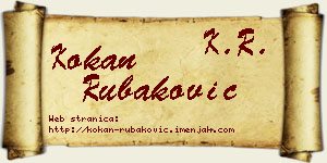 Kokan Rubaković vizit kartica